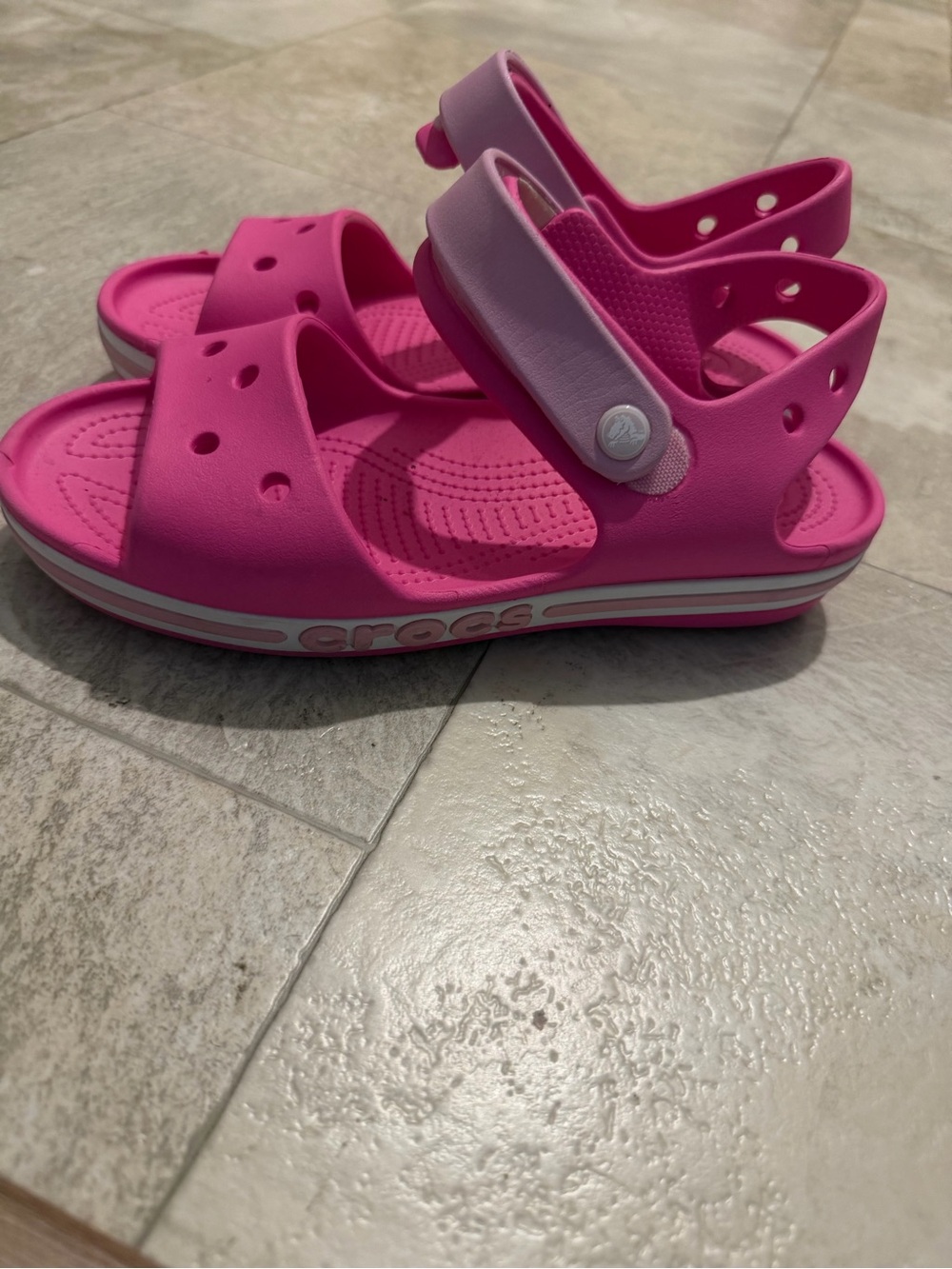 Crocs Kids' Pink Classic Sandal - Size 3